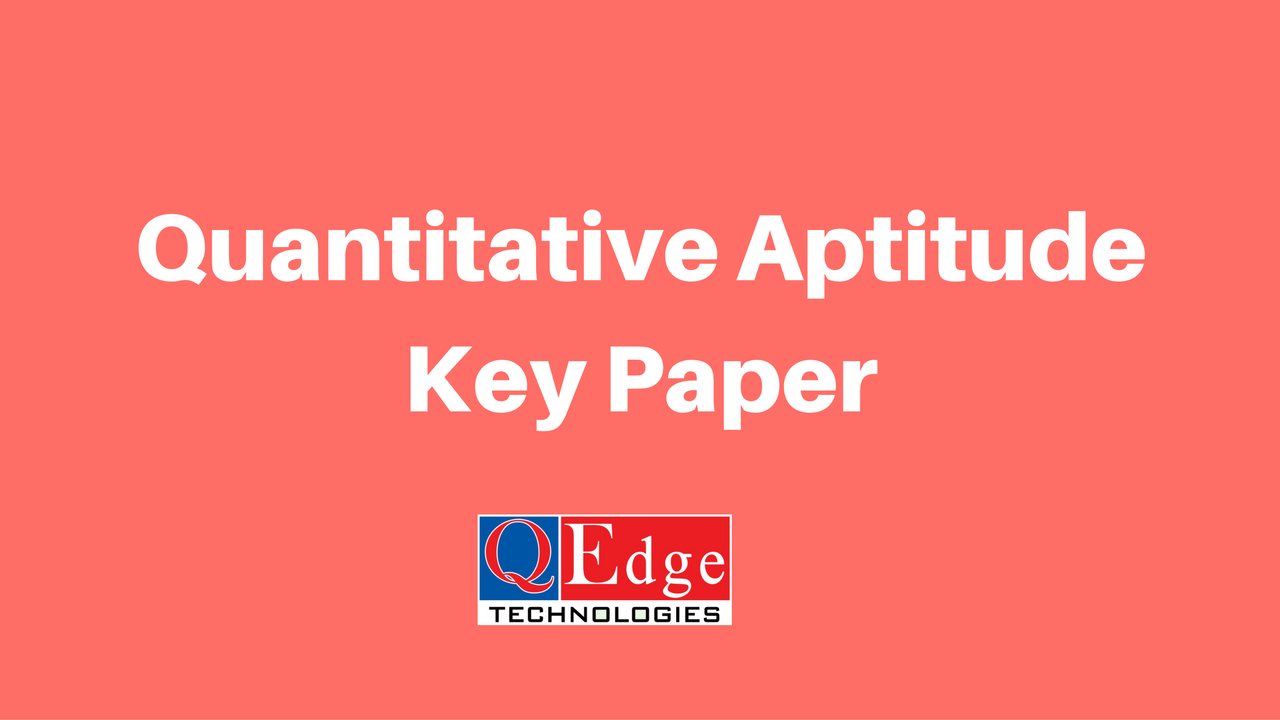 quantitive aptitude keypaper